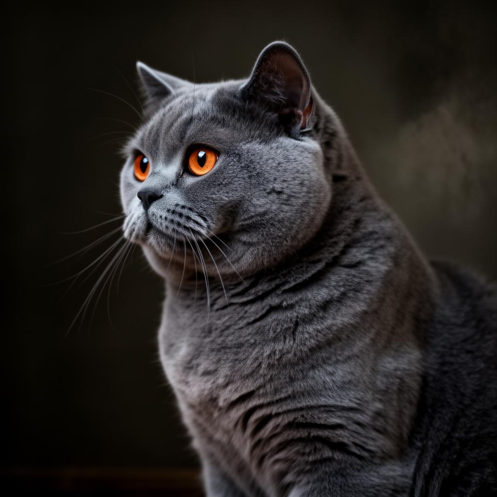 Adult champion British Shorthair in profile
